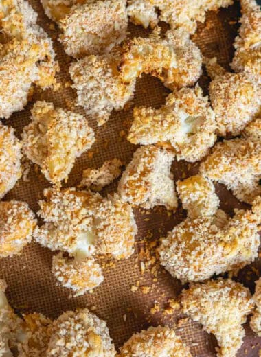crispy cauliflower just out of the oven