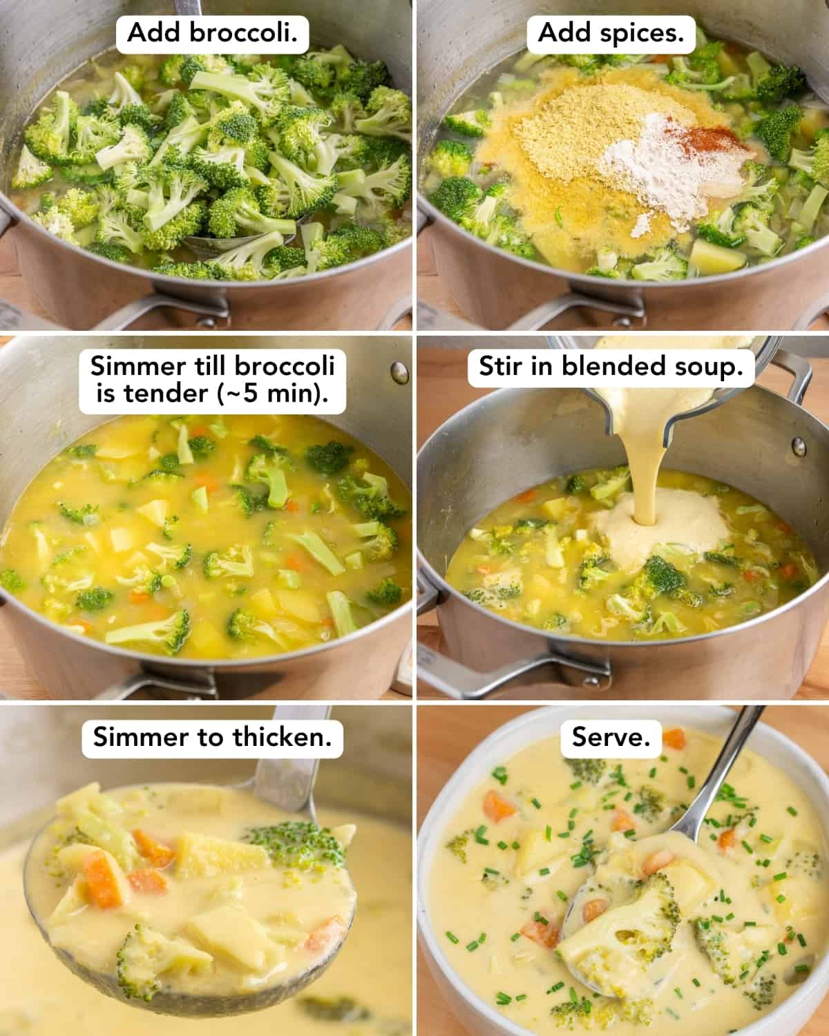 second six steps for making the soup